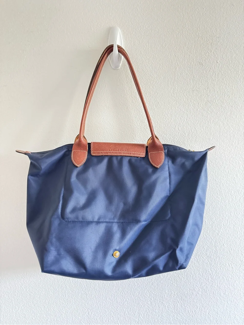 Longchamp Le Pliage Shopping Modele Depose Navy Blue Tote Bag